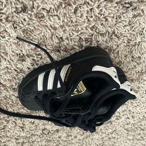 Adidas Kids Black and White Superstar Sneakers